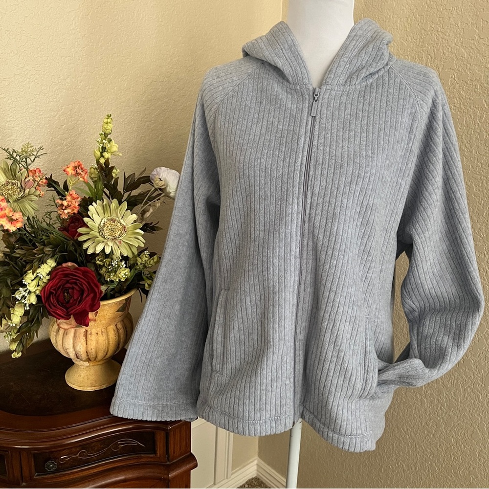 By Design Ribbed Fleece Hooded Jacket - Picture 3 of 12